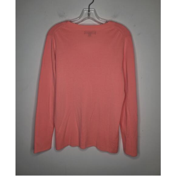 Banana Republic coral peach long sleeve merino wool v-neck sweater - XL - Picture 5 of 5